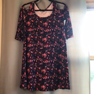 Cold Shoulder 3/4 sleeve floral dress